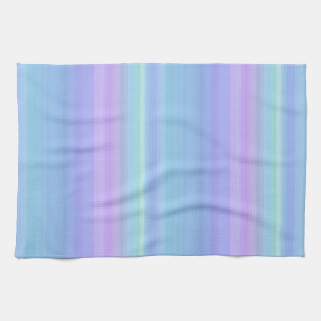 Rose bleu turquoise vert Pastel Serviette de cuisi (Horizontal)