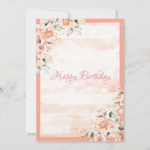 Rose Blush Floral Script Aquarelle Femme