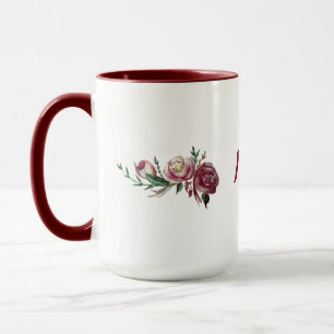 Rose Bordo Nom rouge Combo Mug