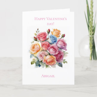 Rose bouquet Carte de la Saint Valentin pour elle