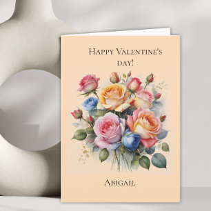 Rose bouquet Carte de la Saint Valentin pour elle