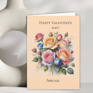 Rose bouquet Carte de la Saint Valentin pour elle