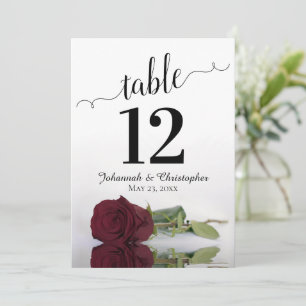 Rose Bourgogne Elégant Table Numéro Grand