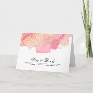 Rose   Branches de pêche Mariage Carte photo Merci