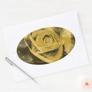 Rose Brown jaune avec Feuilles de palme Étiquettes