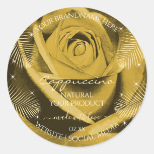 Rose Brown jaune avec Feuilles de palme Étiquettes