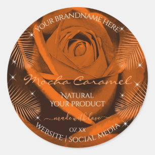 Rose Brown orange avec Feuilles de Palm Étiquettes