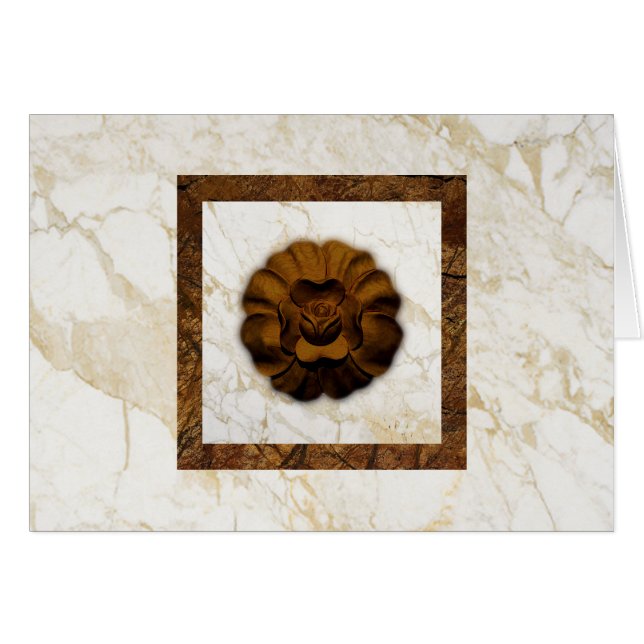Rose Brown sur Faux Marble (Devant horizontal)