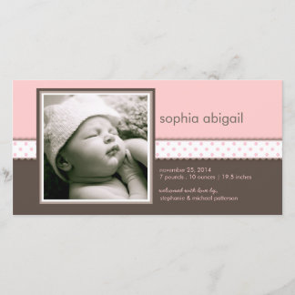 Rose | Brown Sweet Baby Girl Faire-part de naissan
