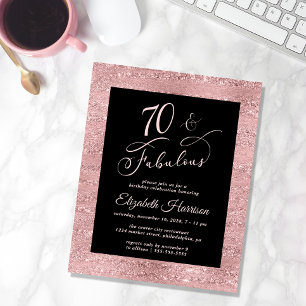 Rose Budget Gold 70e anniversaire de fête Invitati