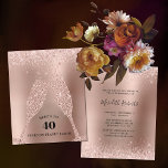 Rose Budget Gold Champagne 40e Anniversaire Invita<br><div class="desc">Rose Budget Parties scintillant d'or Métallic Champagne Toast 40e Anniversaire Invitation... Sur un arrière - plan de feuille d'or rose aux bordures de parties scintillant rose vif, des lunettes de champagne en diamant grillent le 40e anniversaire d'un ami ou d'un membre de la famille avec les mots "Voici 40 ans...</div>