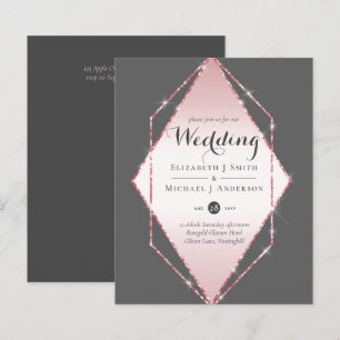 Rose budget Gold Foil Look Mariage géométrique