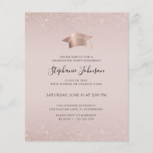 Rose Budget Parties scintillant Gold Blush Invitat