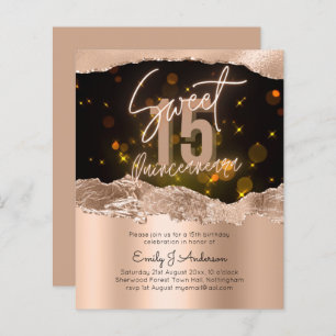 ROSE BUDGET Parties scintillant Gold Foil Quincean