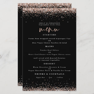 Rose Budget Parties scintillant Gold Mariage Menu 