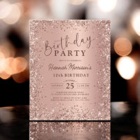 Rose Budget Parties scintillant or 10e anniversair