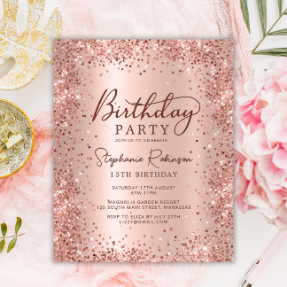 Rose Budget Parties scintillant or 13e anniversair