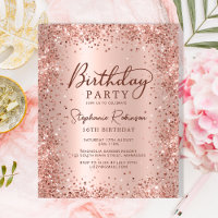 Rose Budget Parties scintillant or 16e anniversair