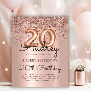Rose Budget Parties scintillant or 20e anniversair