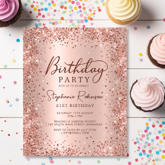 Rose Budget Parties scintillant or 21e anniversair