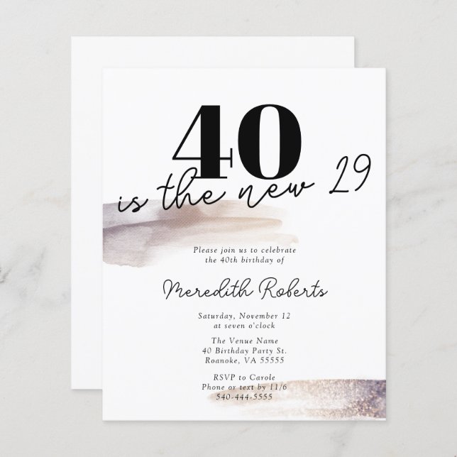 Rose Budget Parties scintillant or 40e anniversair (Devant / Derrière)