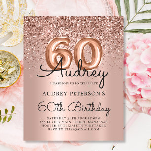 Rose Budget Parties scintillant or 60e anniversair