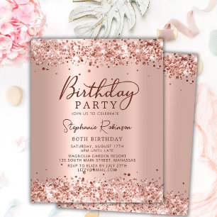Rose Budget Parties scintillant or 80e anniversair
