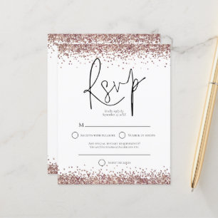 Rose Budget Parties scintillant or Script Mariage 
