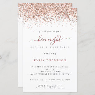 Rose Budget Parties scintillant or White Hen Night