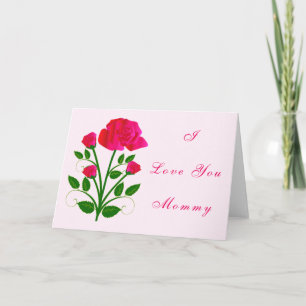 Rose Carte de fête des mères Texte - Je t'aime mam