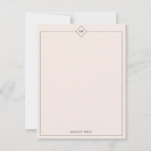 Rose   Carte de papier à lettres personnel minimal