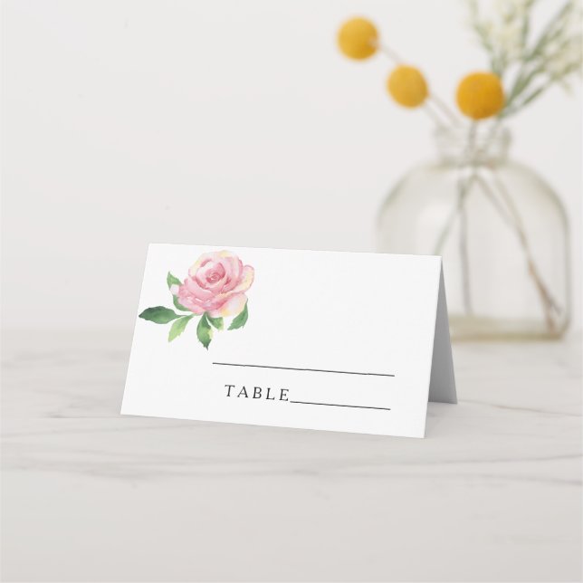 Rose - Cartes de place mariage (Devant)