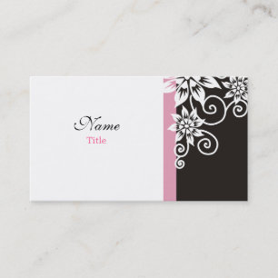 Rose : : Cartes de visite noirs et blancs élégan