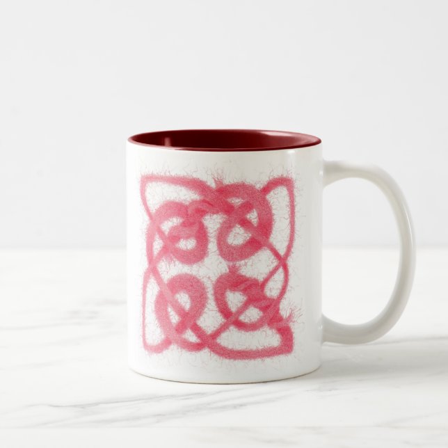 ROSE CELTIC KNOT Maroon Mug à deux tons (Droit)