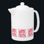 ROSE CELTIC KNOT Porcelain Teapot<br><div class="desc">Le design de cette théière ROSE en porcelaine CELTIC KNOT est un dessin original en crayon de couleur de laine rose douce et fuzzy enroulé dans un noeud celtique. * Les produits correspondants sont disponibles dans la catégorie KNOTS CELTIQUES de ma boutique. ** Si vous souhaitez transférer cette conception à...</div>