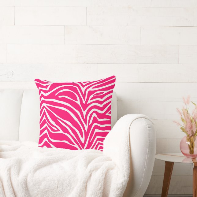 Rose Chaud et Blanc Cassé Zèbre Ou Coussin De N'im (Canapé)