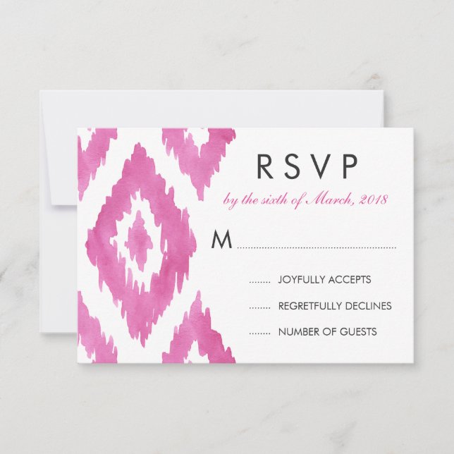 Rose Chaud Ikat RSVP (Devant)