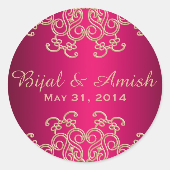 ROSE CHAUDE ET INDIEN OR INSPIRÉ MERCI ÉTIQUETTE (Devant)