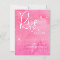 Rose Chaude Typographie Élégante RSVP Watercolor