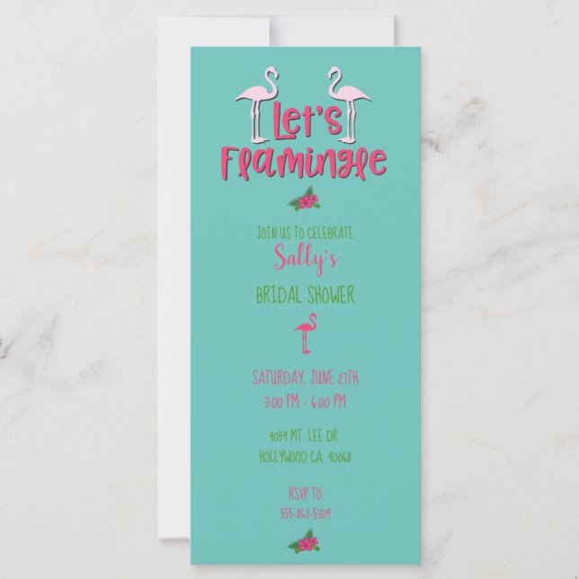 Rose clair et Turquoise Flamingle Fête des mariées (Devant)