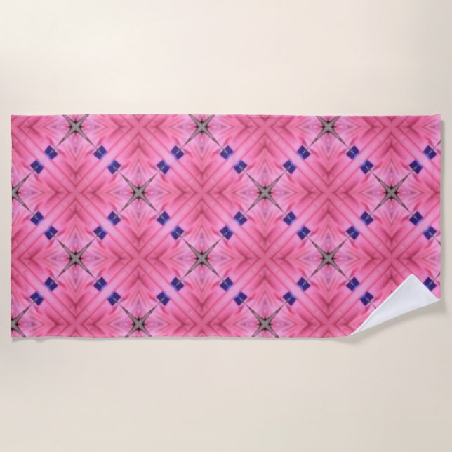 Rose Clair Sur Toute La Serviette De Plage Motif (Devant)