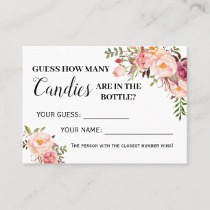 Rose Combien de bonbons jeu bilingue carte de douc