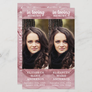 Rose commémoratif Quartz 2 Signet de prières funér