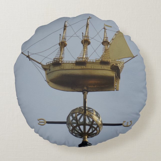 Rose Compass Calyon Coussin rond (Dos)