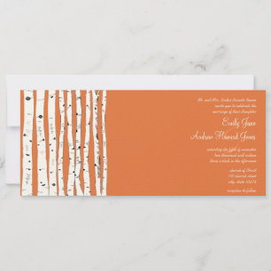 Rose corail Birch Tree Invitations de mariage