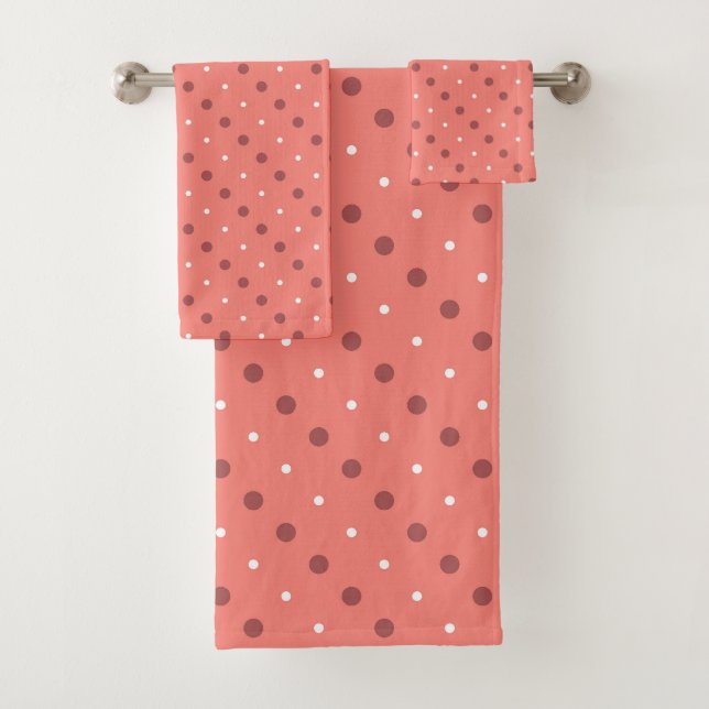 Rose corail et points blancs (En situation)