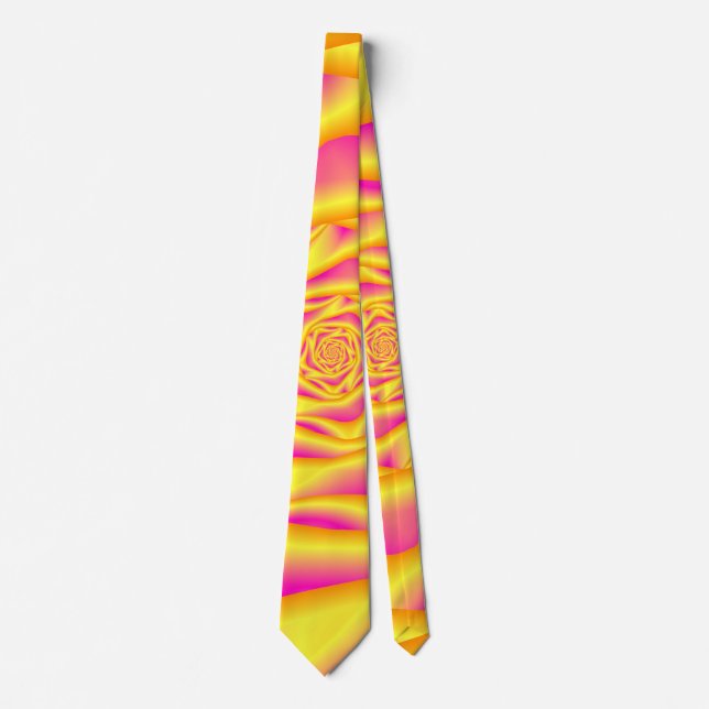 Rose cravate Spiral en Jaune et Rose (Devant)