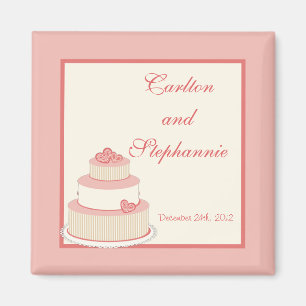 Rose/Creme Mariage Aimant de gâteau Favoriser