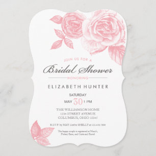 Rose Croquis Invitation d'une nuptiale en rose