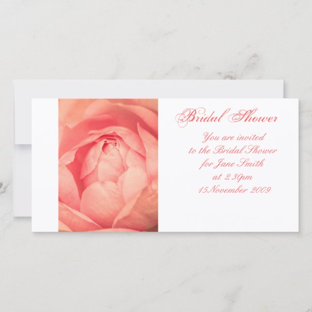 Rose d'abricot - Invitation de douche nuptiale (Devant)